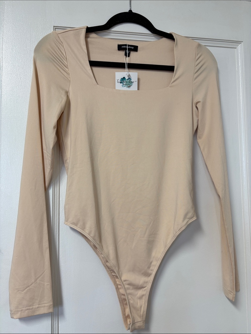 mittoshop Beige Square Neck Bodysuit